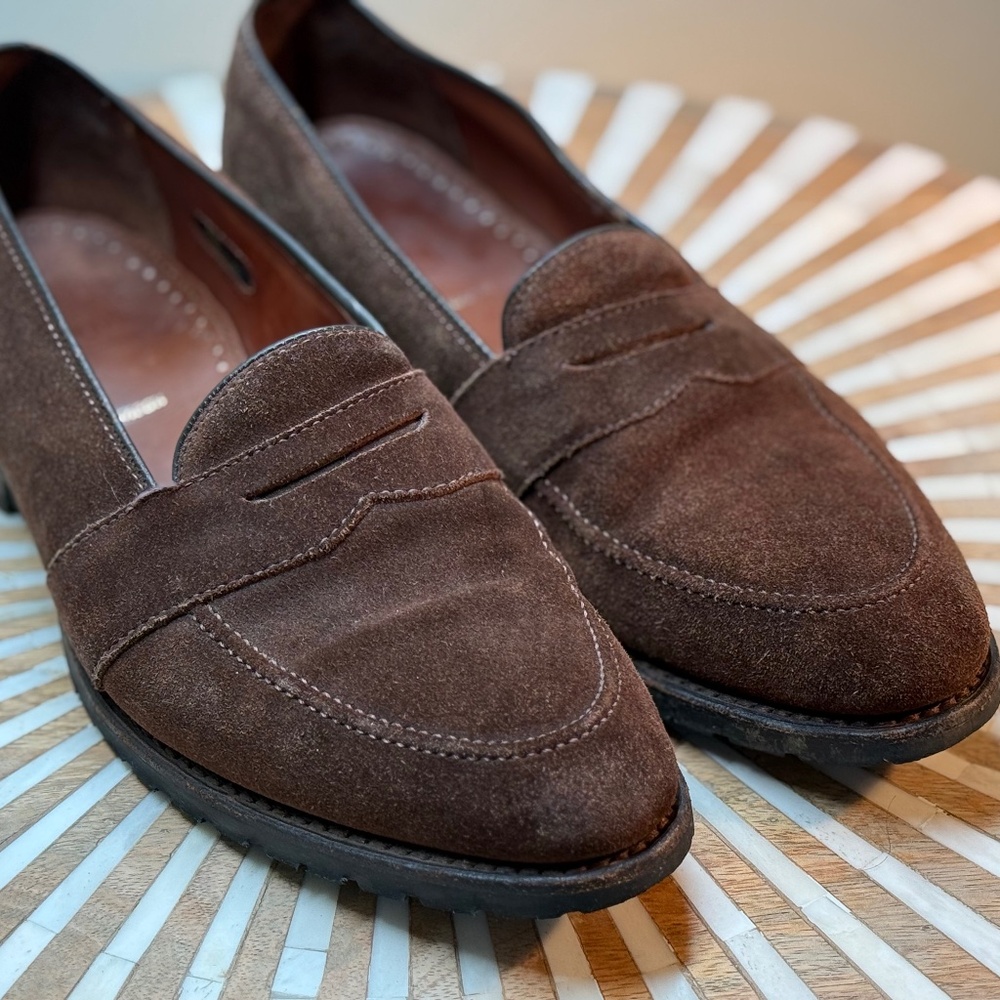 Allen Edmonds Juneau Brogue Suede Penny Loafer 10.5